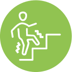 Climbing stairs and getting out of chairs logo