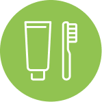 Brushing teeth or coming hair logo