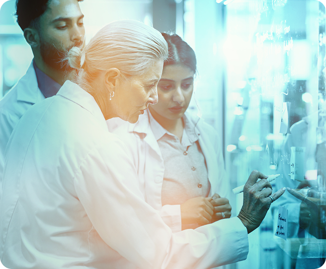 Scientists conducting laboratory research to advance immunology innovation.